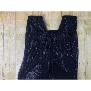 Elegant Black Sequin Joggers